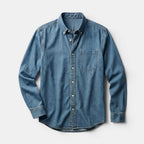Men's Long Sleeve Button-Up Shirt with Chest Pocket
