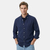 Men’s Cotton Linen Shirt Long Sleeve Casual Button-Up