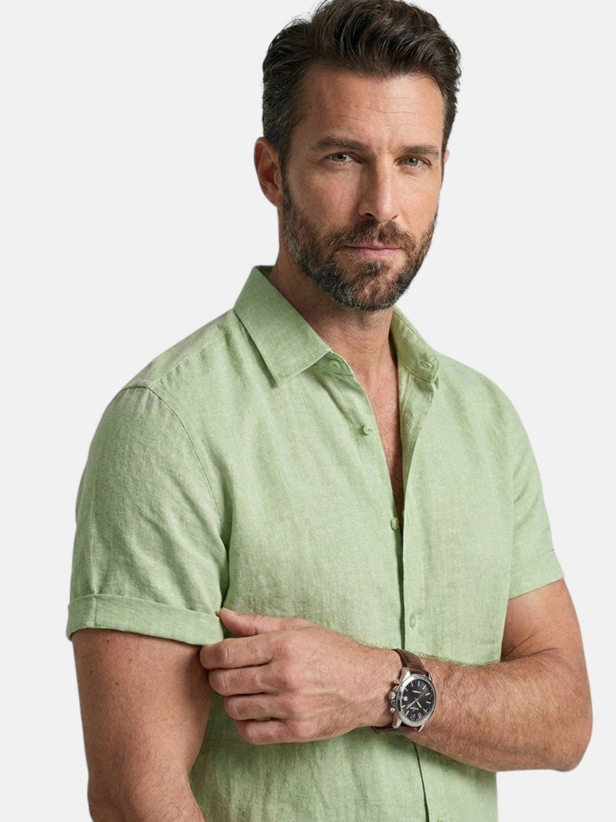 Men's Short Sleeve Button-Up Summer Shirt