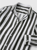 Chemise rayée pour homme à boutons avec manches longues