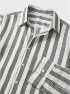 Chemise rayée pour homme à boutons avec manches longues