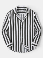 Chemise rayée pour homme à boutons avec manches longues