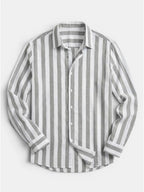 Chemise rayée pour homme à boutons avec manches longues