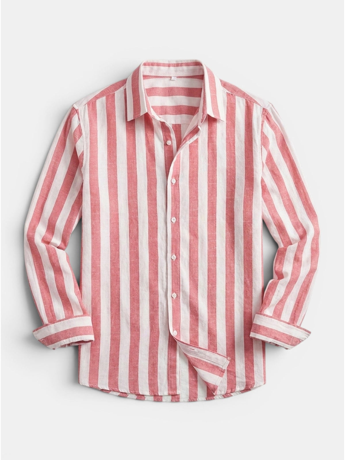 Chemise rayée pour homme à boutons avec manches longues