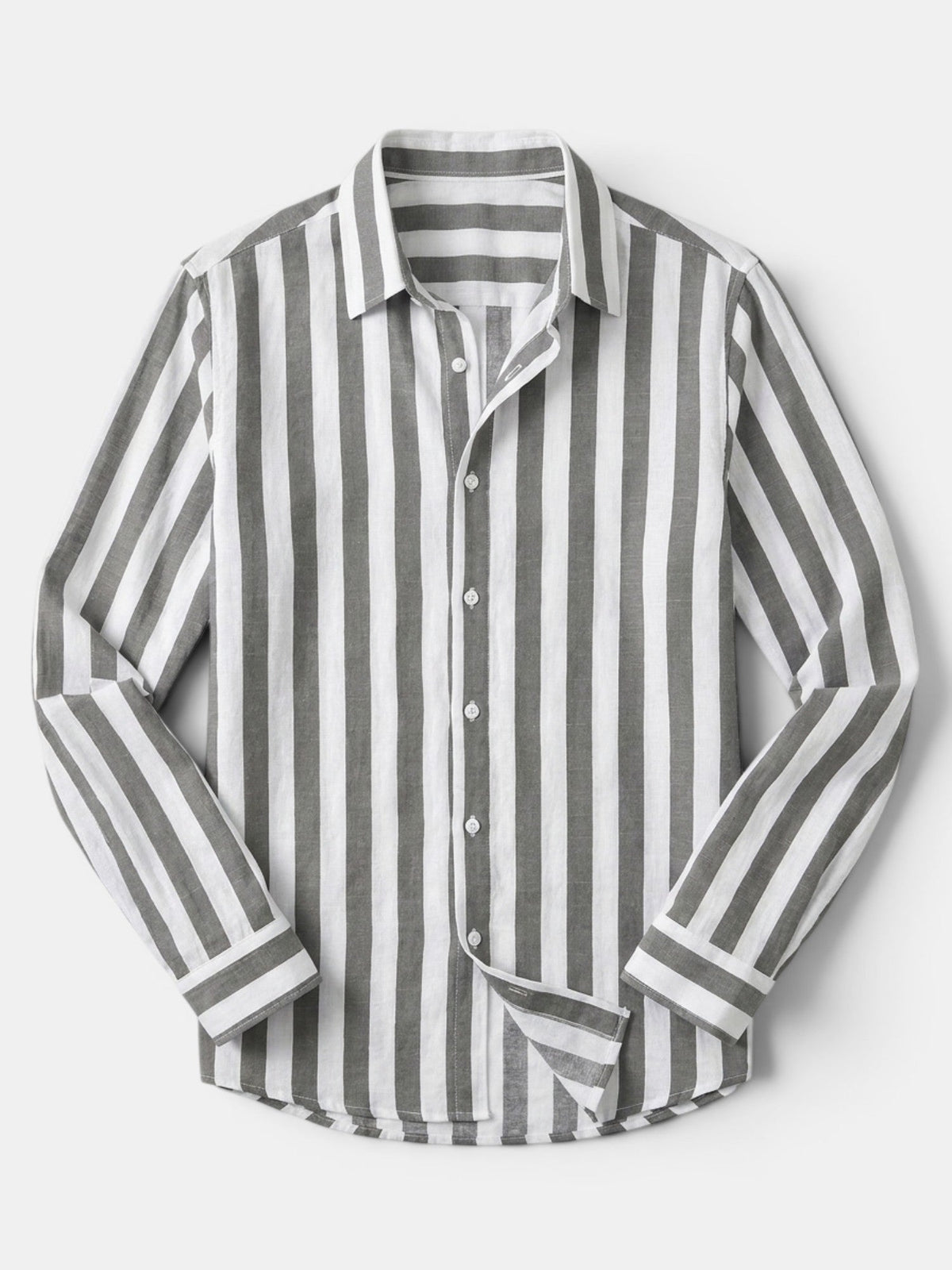 Chemise rayée pour homme à boutons avec manches longues