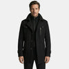 Men’s Luxury Black Wool Blend Overcoat Classic Tailored Fit