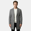 Men’s Wool Blend Coat Tailored Gray Winter Overcoat