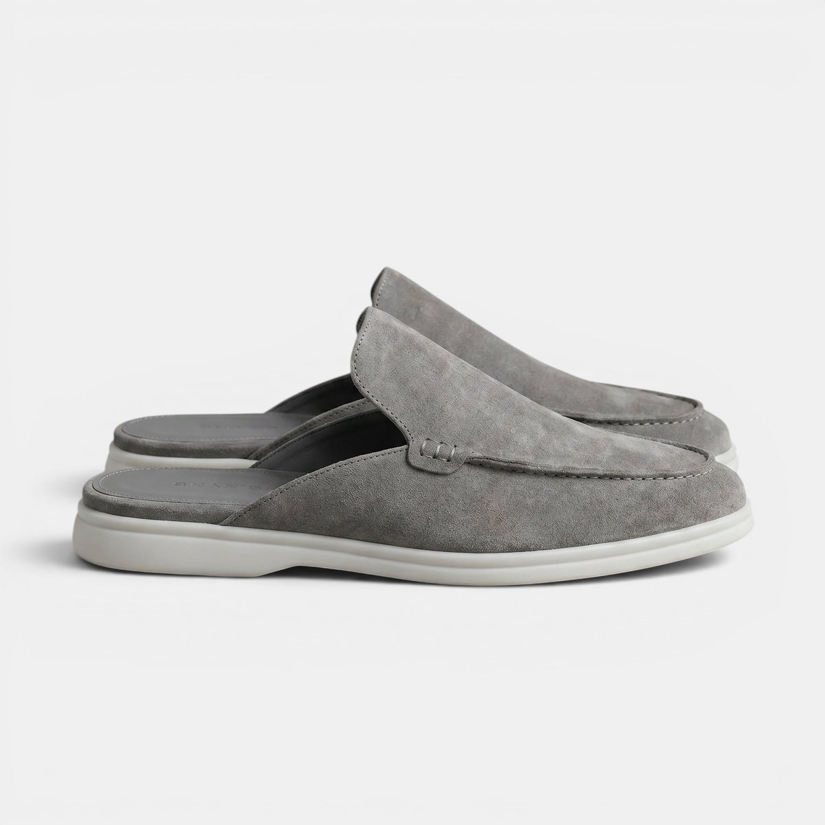 Mules mocassins pour homme sans contrefort, faciles à enfiler, avec bout tablier