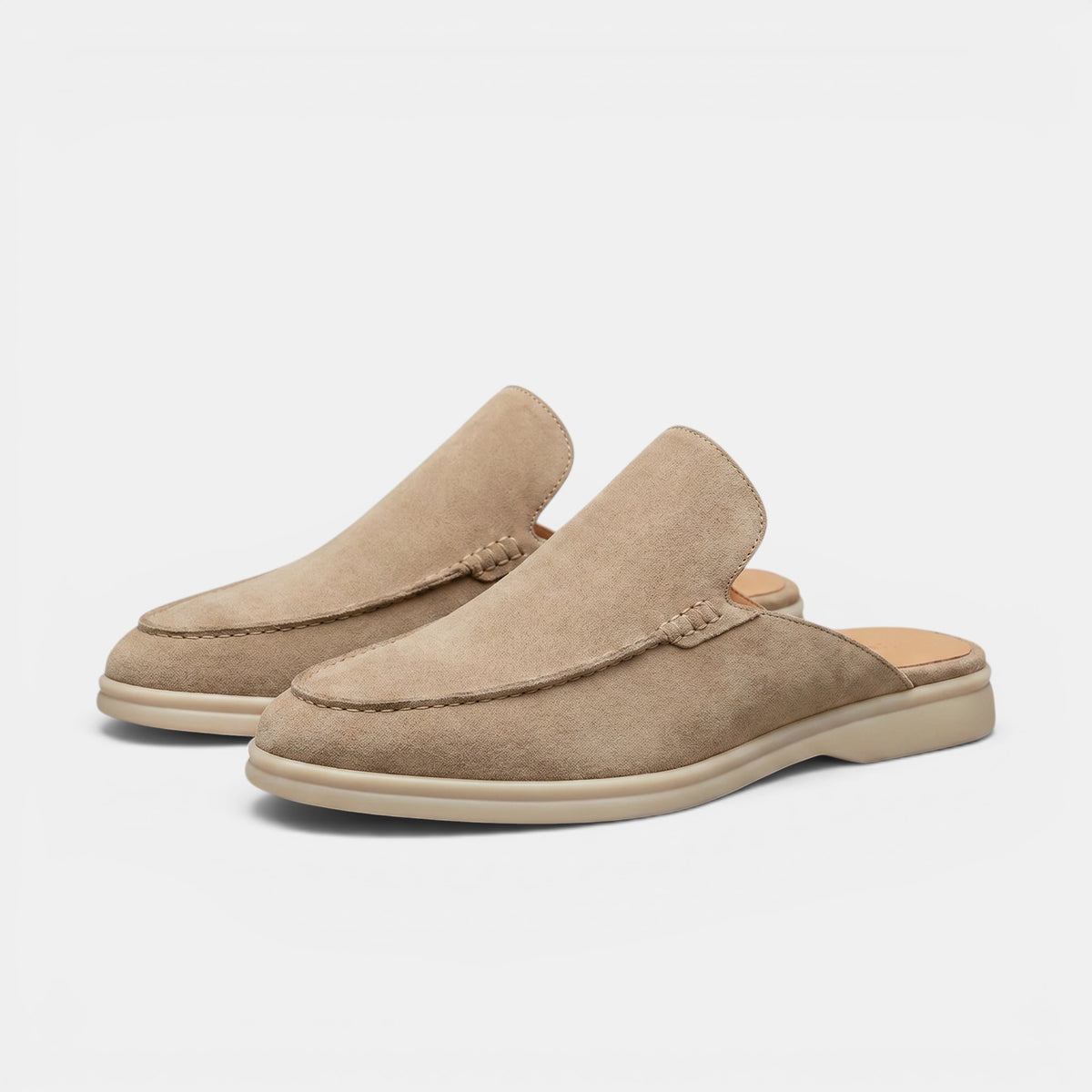 Mules mocassins pour homme sans contrefort, faciles à enfiler, avec bout tablier