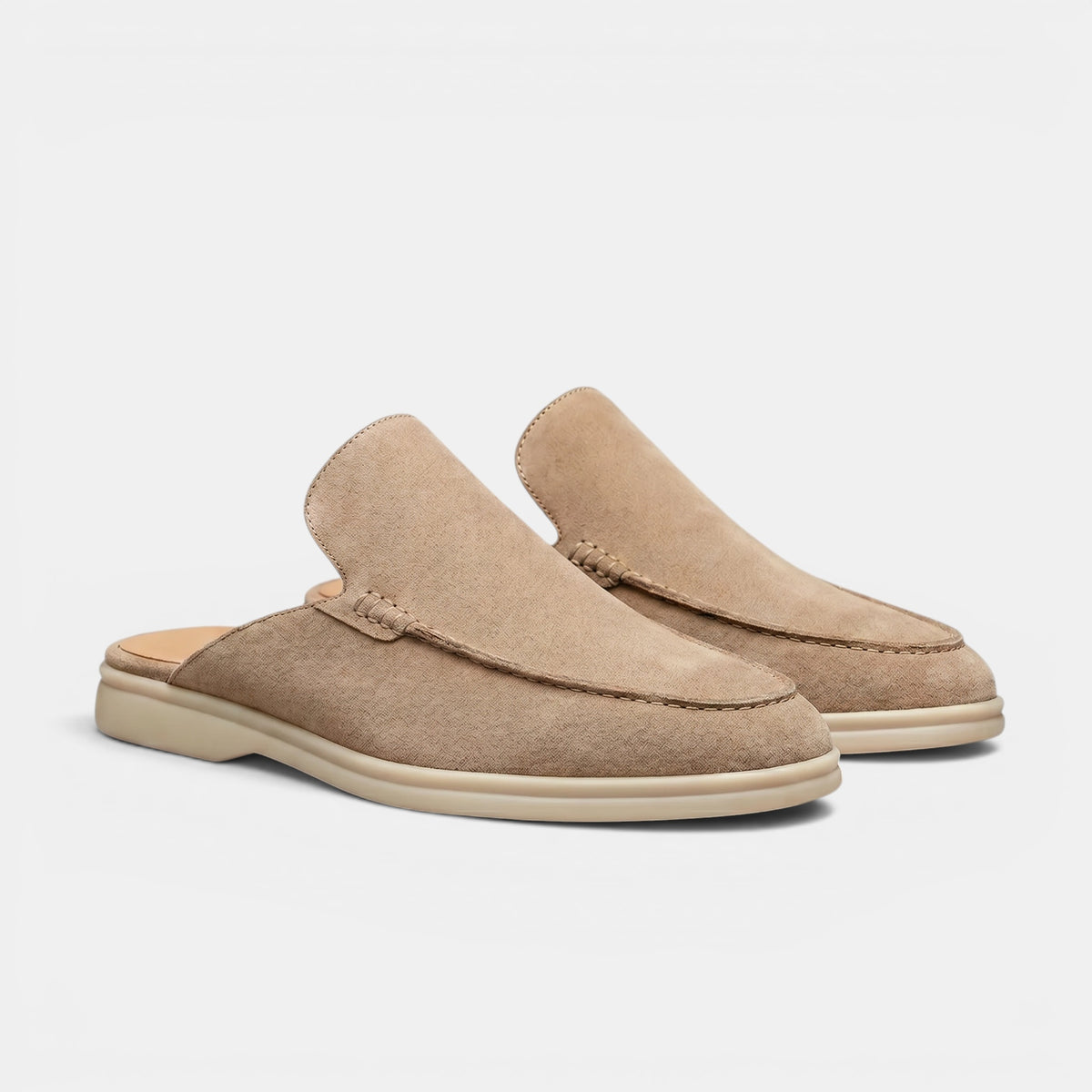 Mules mocassins pour homme sans contrefort, faciles à enfiler, avec bout tablier