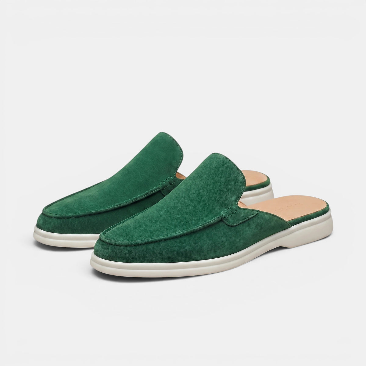 Mules mocassins pour homme sans contrefort, faciles à enfiler, avec bout tablier
