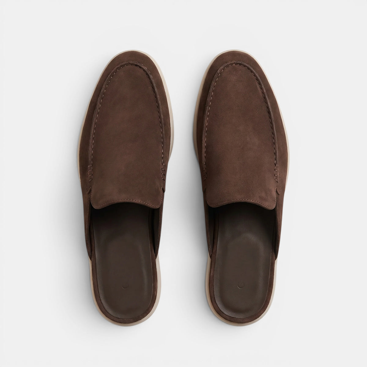 Mules mocassins pour homme sans contrefort, faciles à enfiler, avec bout tablier