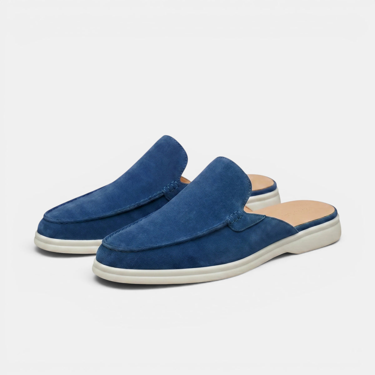Mules mocassins pour homme sans contrefort, faciles à enfiler, avec bout tablier