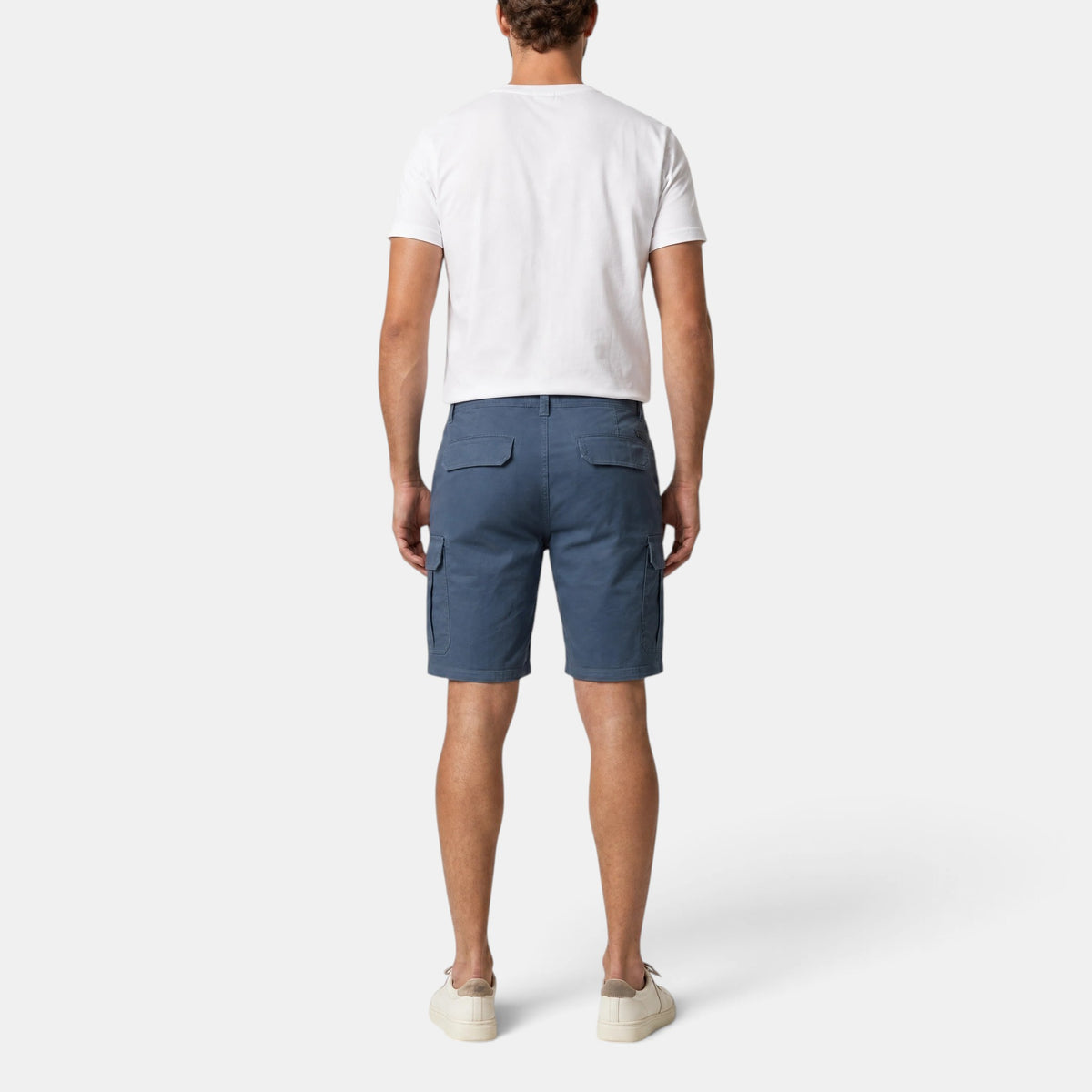 Men's Cargo Shorts with Button Fastening and Flap Pockets