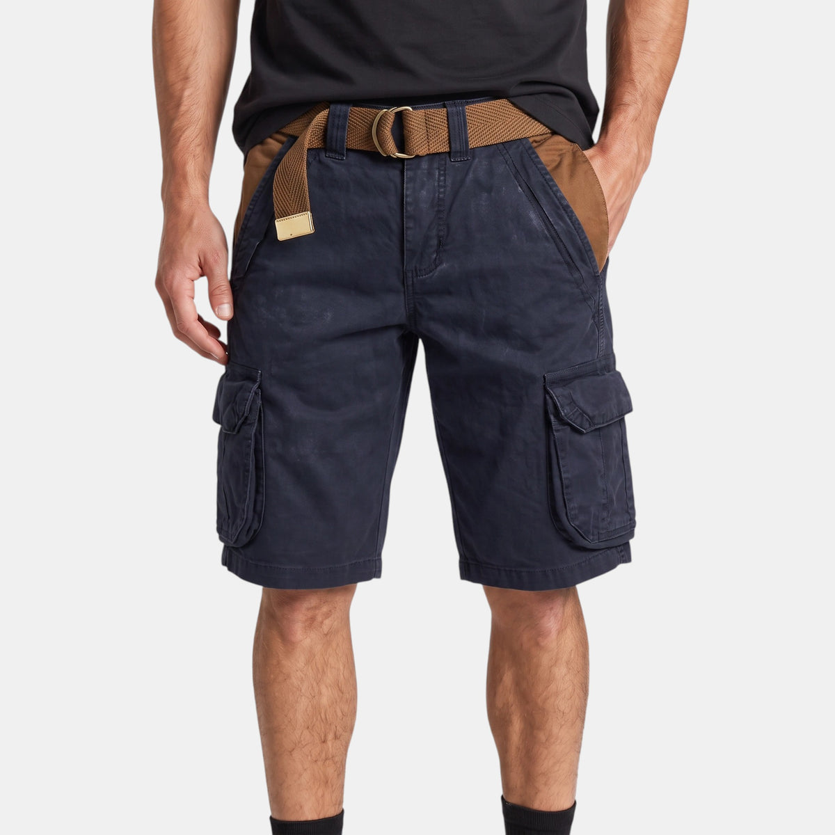 Men's Cargo Shorts with Multiple Pockets and Belt Loops