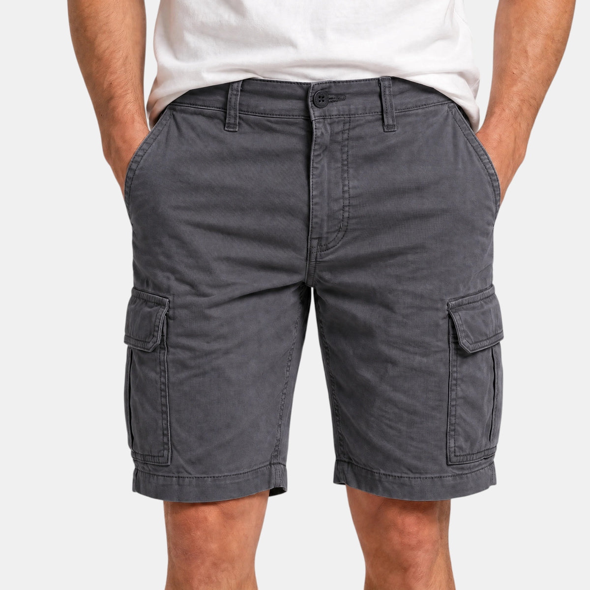 Men's Cargo Shorts with Multiple Pockets and Knee Length Design