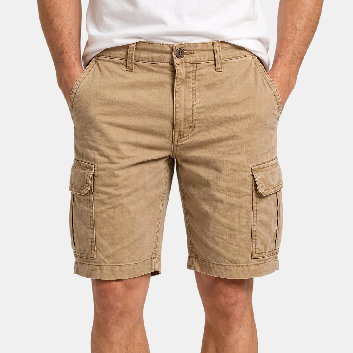 Men's Cargo Shorts with Multiple Pockets and Knee Length Design