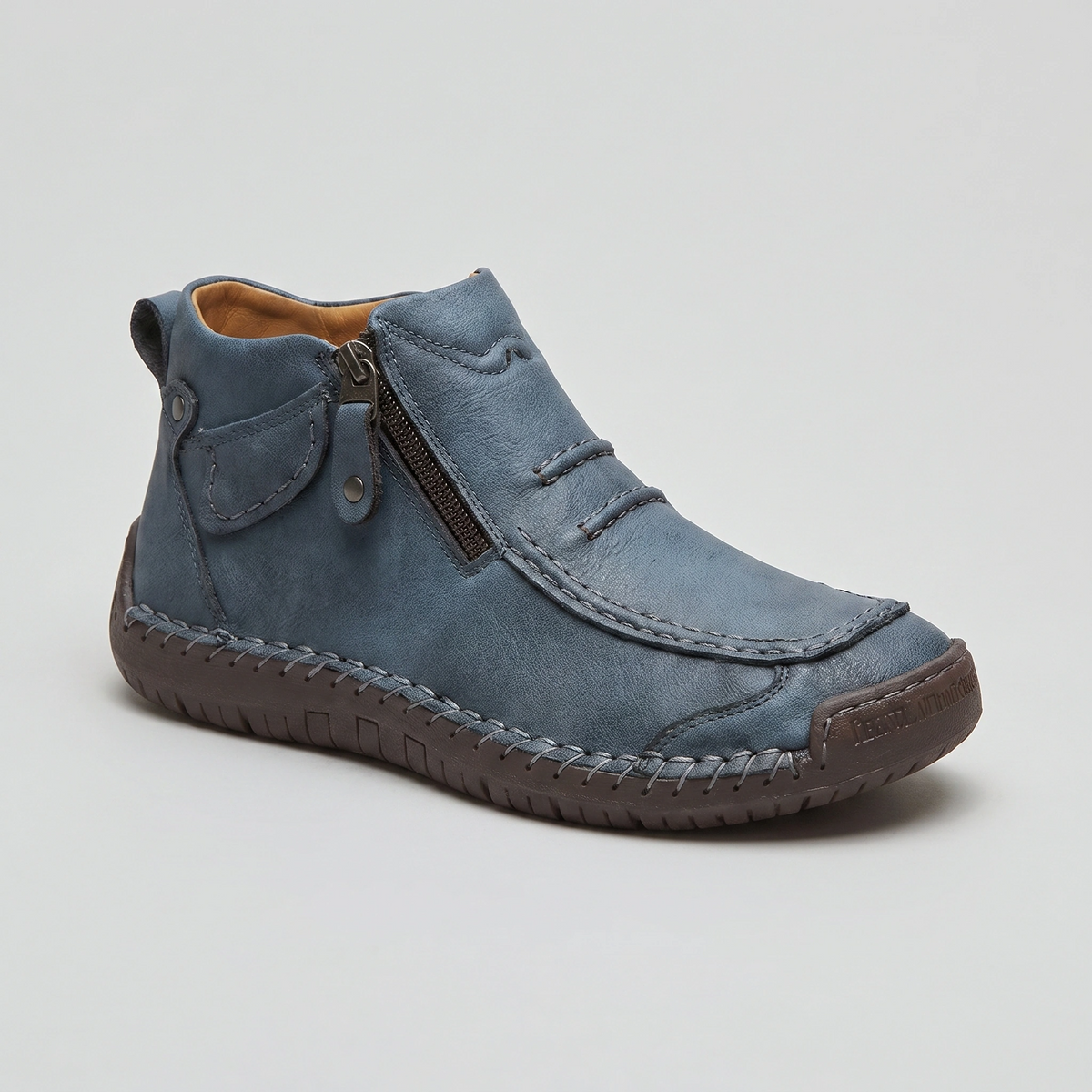 Bottines pour homme avec zip latéral et détail couture main