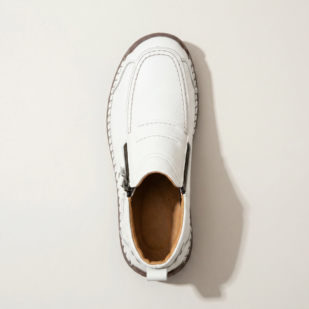 Bottines pour homme avec zip latéral et détail couture main