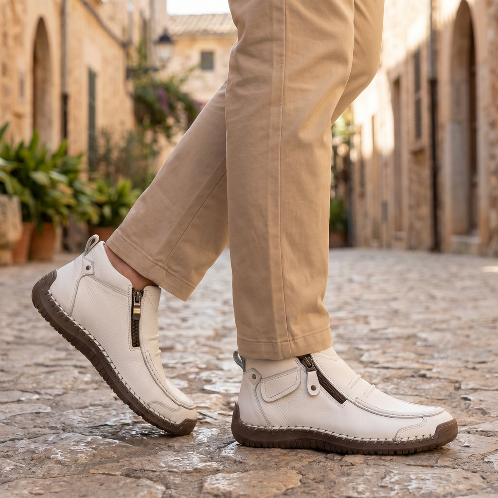 Bottines pour homme avec zip latéral et détail couture main