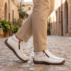 Bottines pour homme avec zip latéral et détail couture main