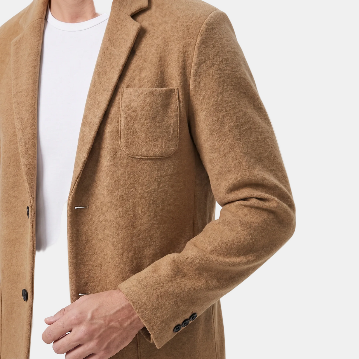 Blazer pour homme avec col à revers cranté et poches plaquées