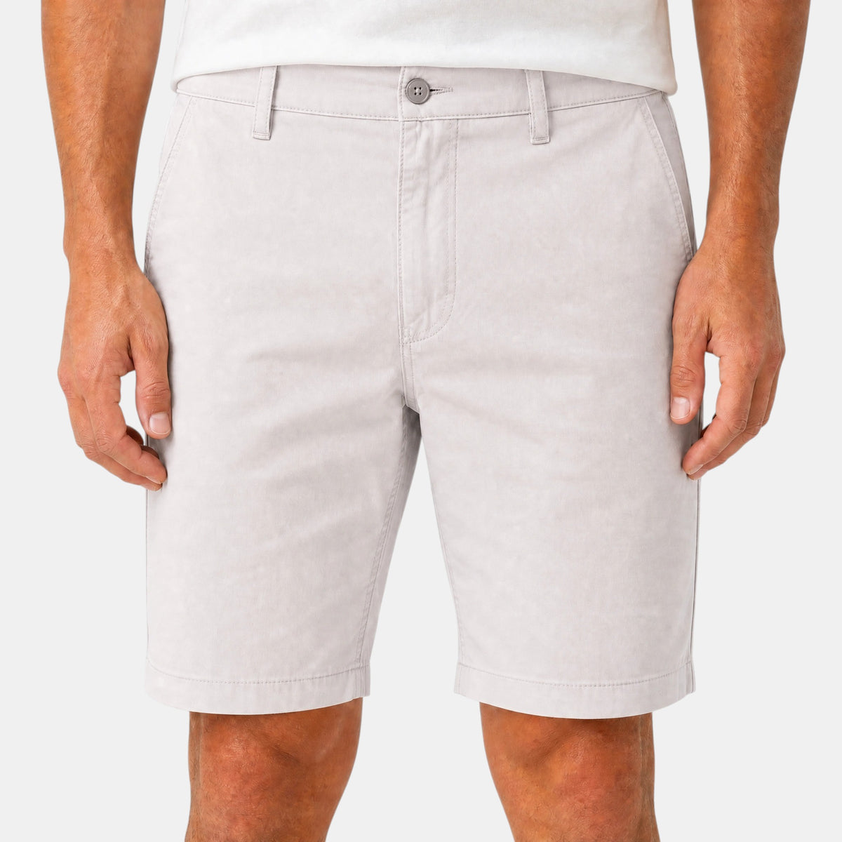 Men's Chino Shorts with Button Fastening and Belt Loops