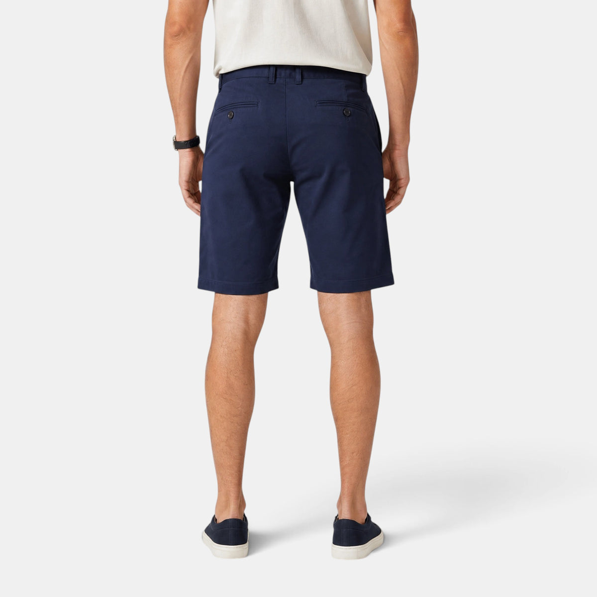Men's Chino Shorts with Button Fastening and Belt Loops