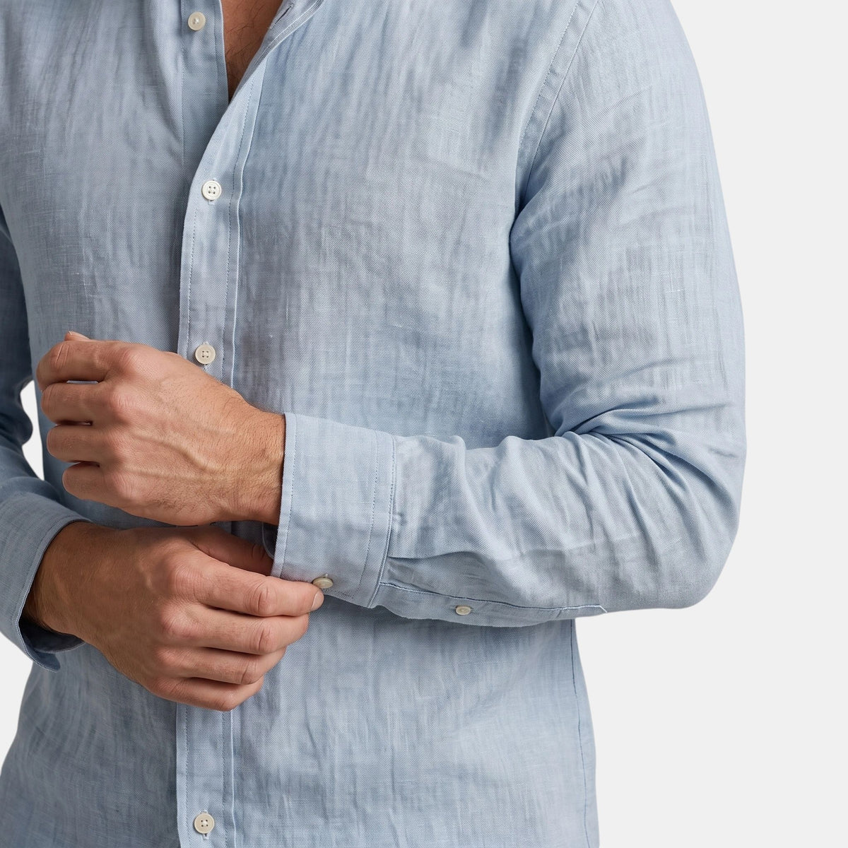 Chemise homme boutonnée à col et manches longues