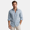 Men's Button Up Shirt with Collared Neck and Long Sleeves