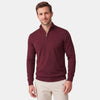 Pull classique pour homme à demi-fermeture éclair, col montant et poignets côtelés