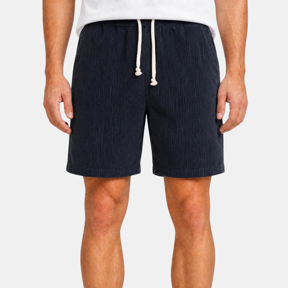 Men's Drawstring Shorts with Elastic Waist and Side Pockets
