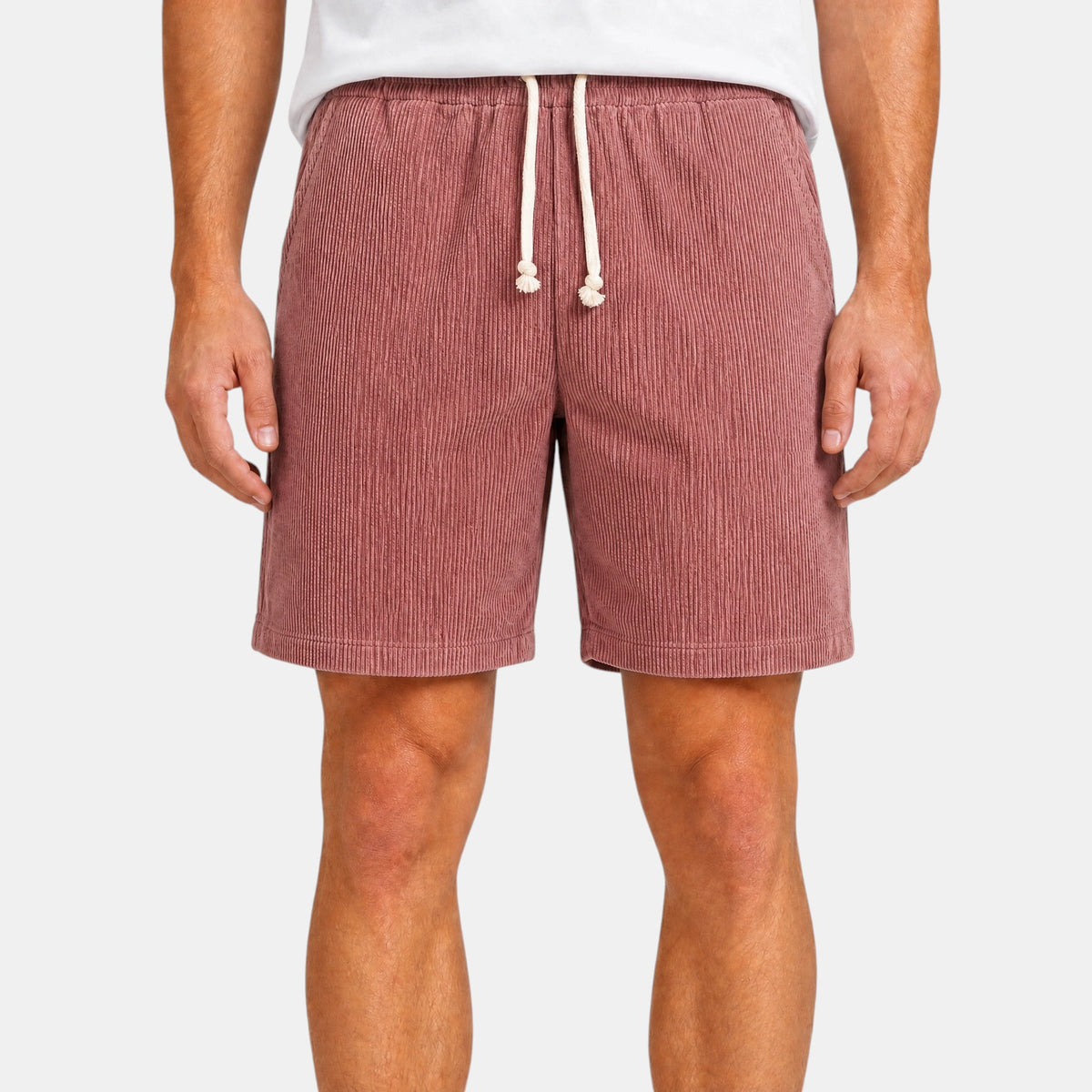 Men's Drawstring Shorts with Elastic Waist and Side Pockets