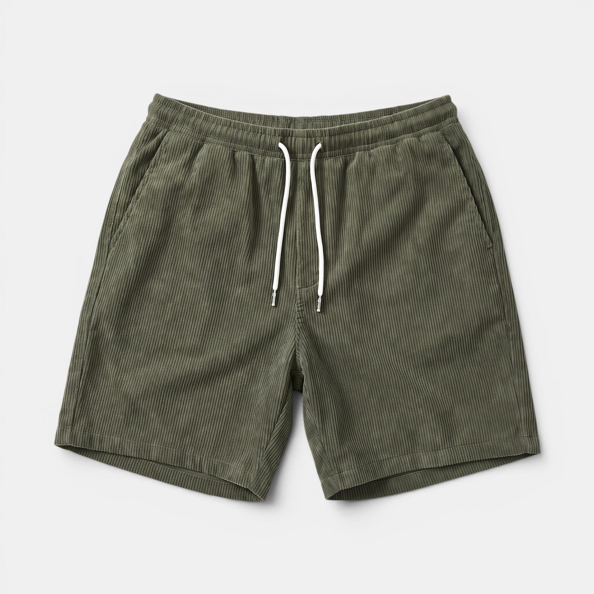 Men's Drawstring Summer Shorts with Elastic Waist and Side Pockets