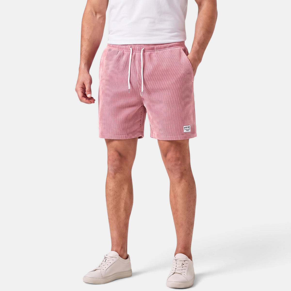 Men's Drawstring Summer Shorts with Elastic Waist and Side Pockets