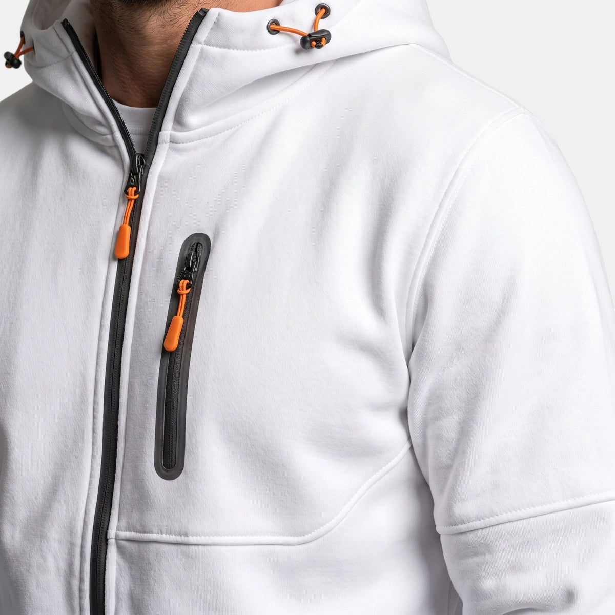 Sweat à capuche zippé pour homme avec poches zippées et capuche ajustable