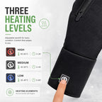 Men's Heated Winter Gloves with Zip Cuff Design