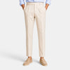 Men's High Waist Tailored Trousers with Pleated Front and Side Waist Adjusters