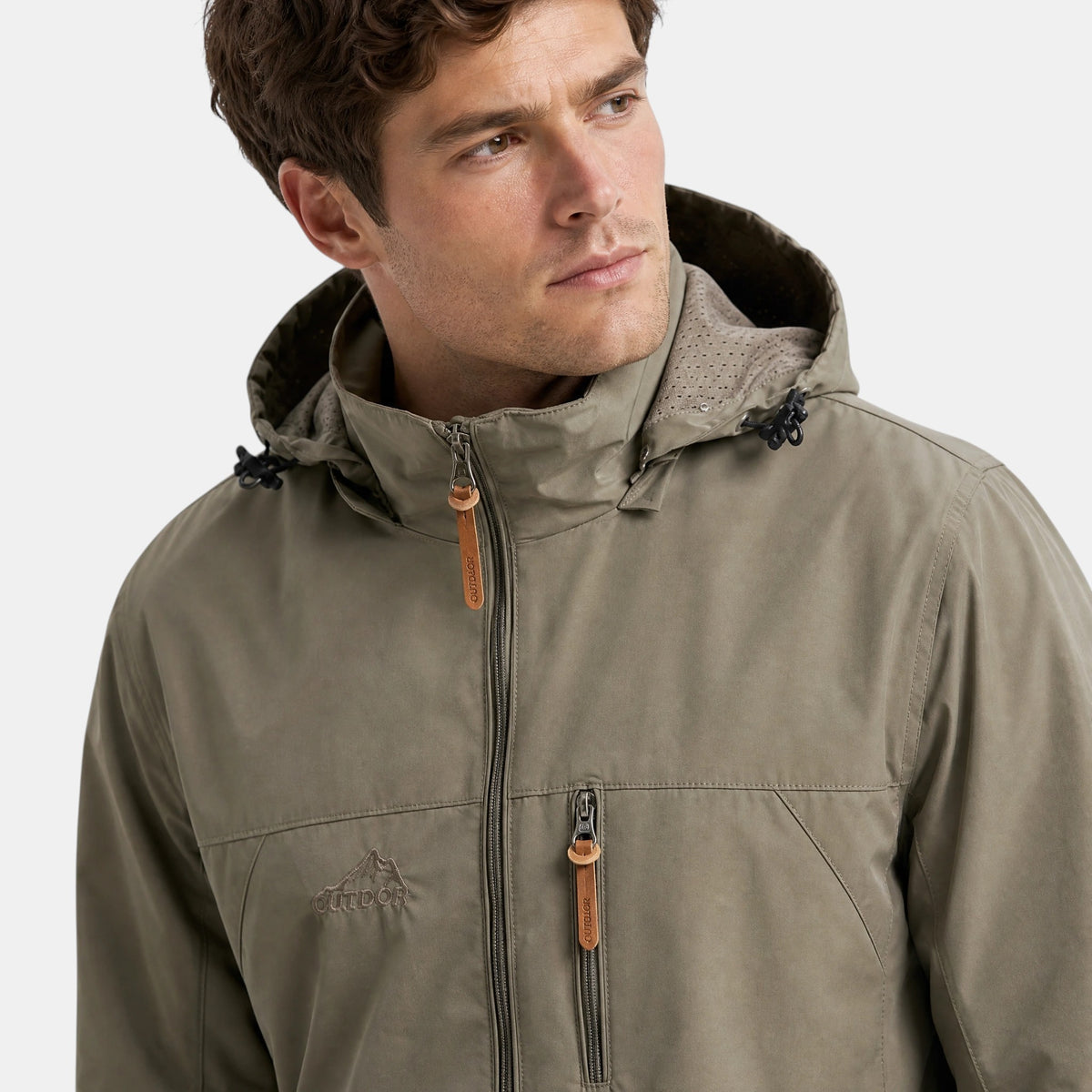Veste à capuche pour homme avec fermeture éclair intégrale et poches poitrine