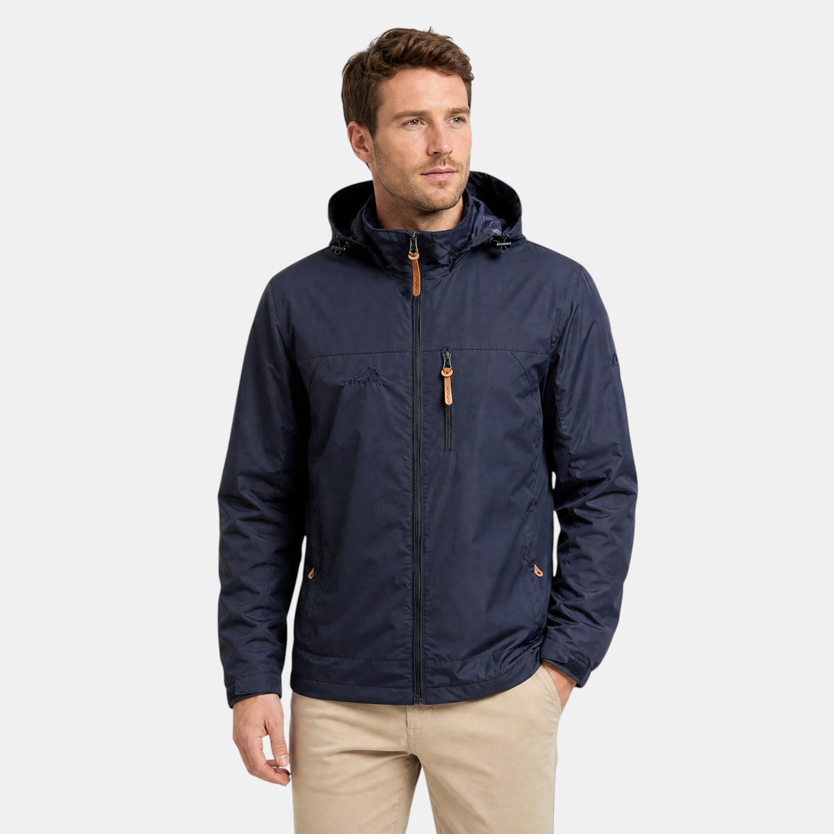 Veste à capuche pour homme avec fermeture éclair intégrale et poches poitrine