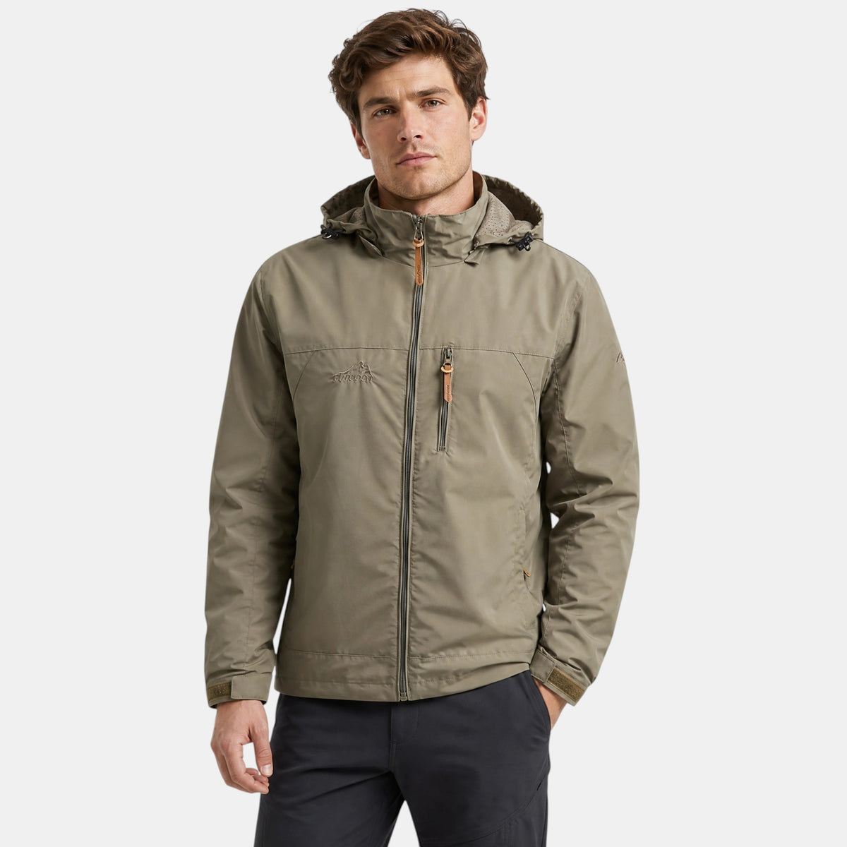 Veste à capuche pour homme avec fermeture éclair intégrale et poches poitrine