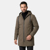 Men's Hooded Jacket with Full Zip Front and Longline Design
