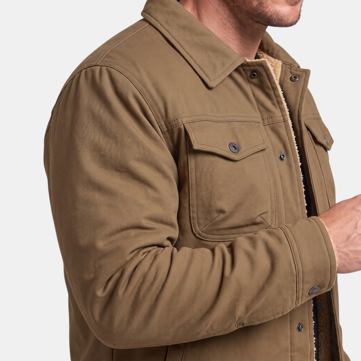 Veste pour homme à col rabattu, boutonnage sur le devant et poches poitrine