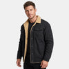 Men's Jacket with Turn Down Collar Button Front and Chest Pockets