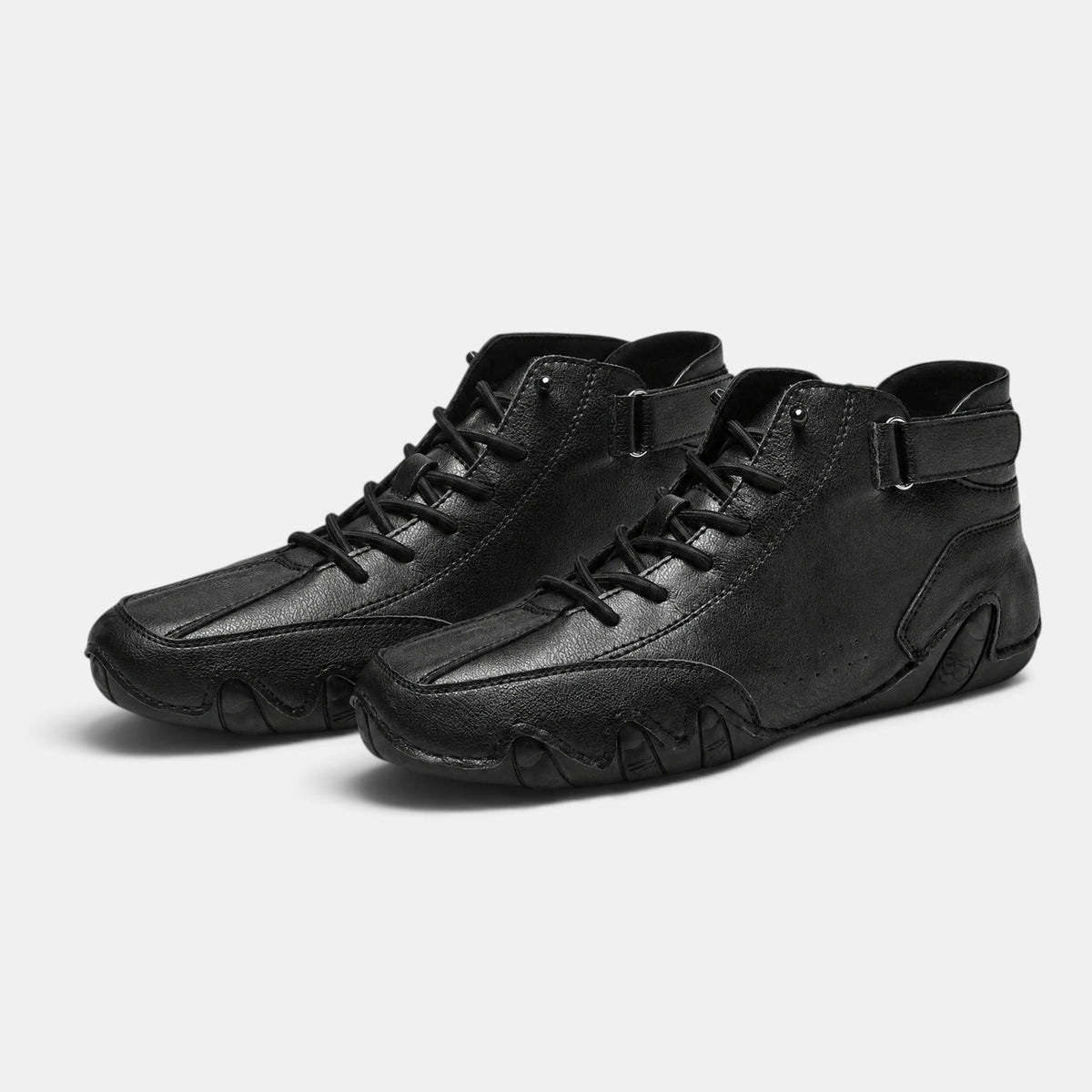 Bottines montantes pour homme à lacets et bout rond
