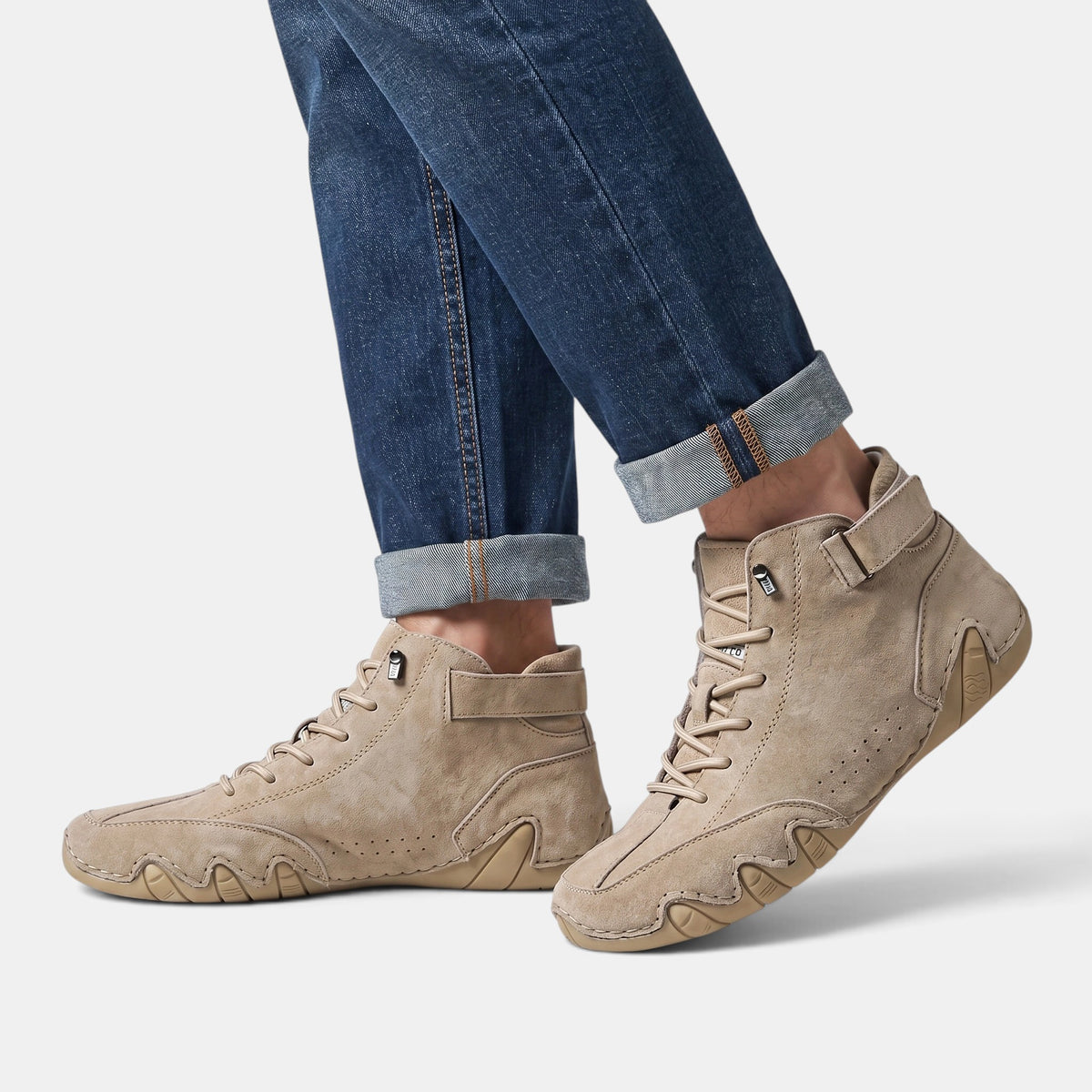 Bottines montantes pour homme à lacets et bout rond
