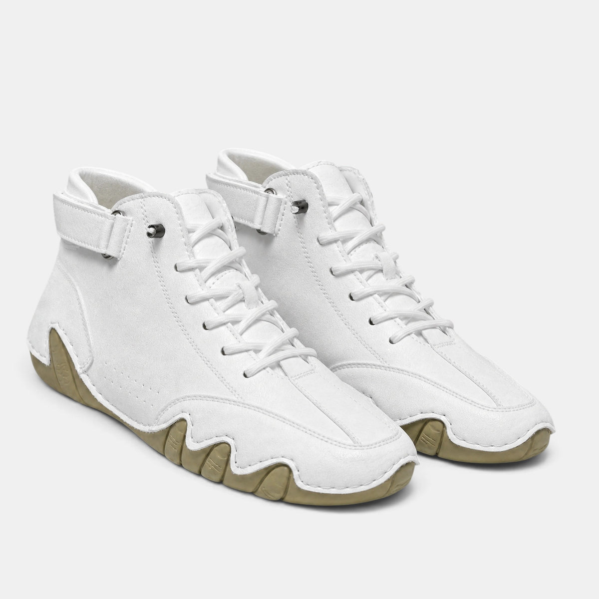 Bottines montantes pour homme à lacets et bout rond