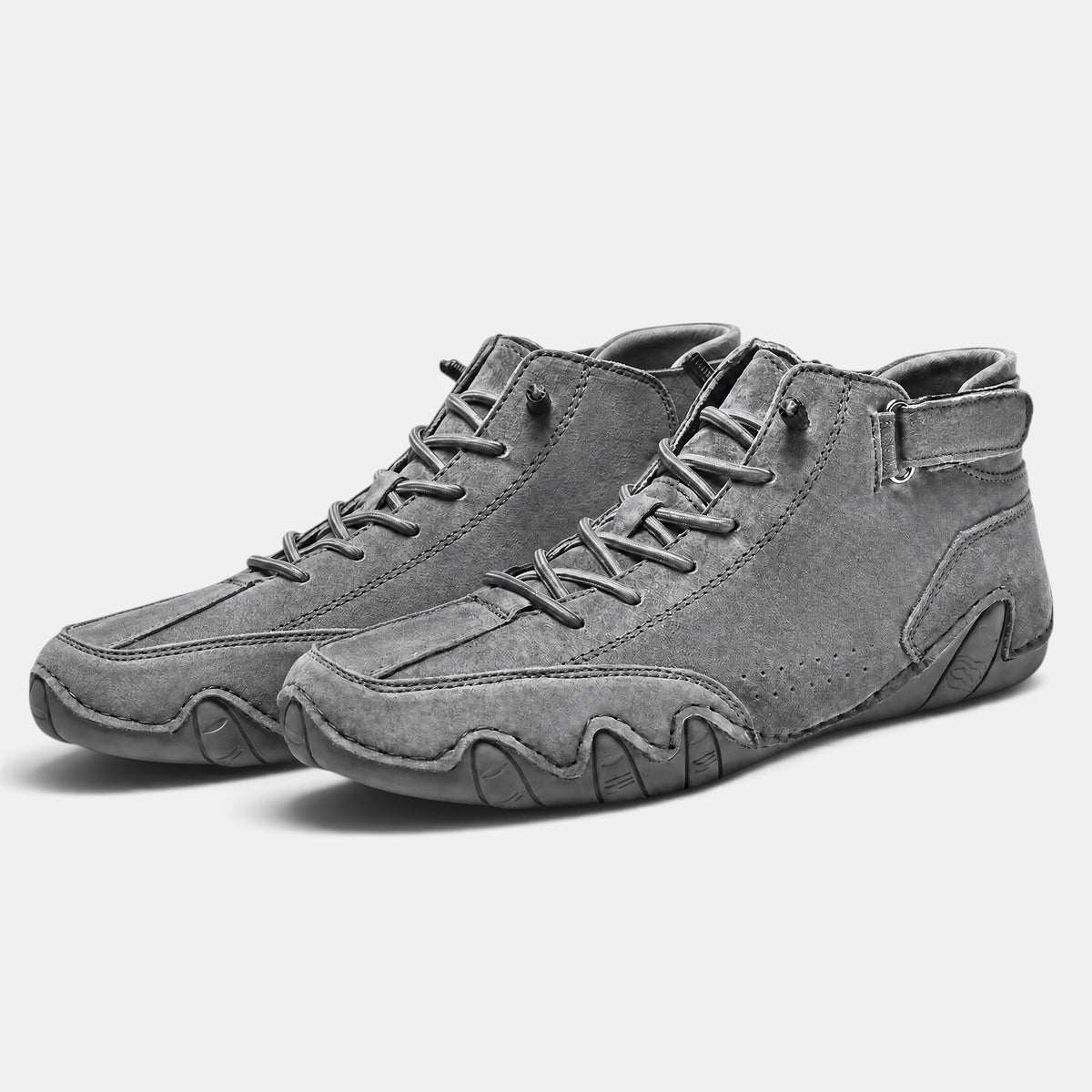 Bottines montantes pour homme à lacets et bout rond