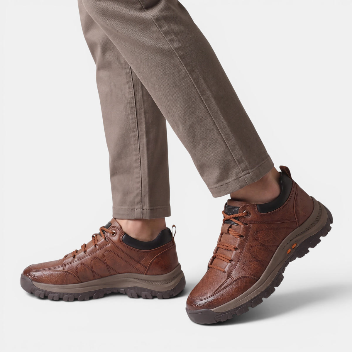 Baskets pour homme à lacets, semelle épaisse et tirette