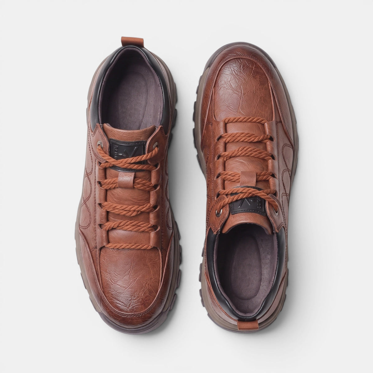 Baskets pour homme à lacets, semelle épaisse et tirette